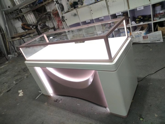 Multi functional Jewelry Store Showcase with Attractive Pink Color